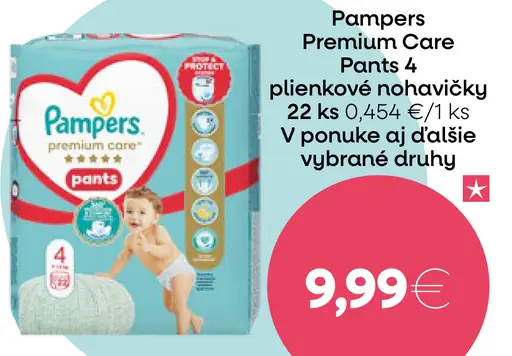 Pampers Premium Care Pants 4 plienkové nohavičky