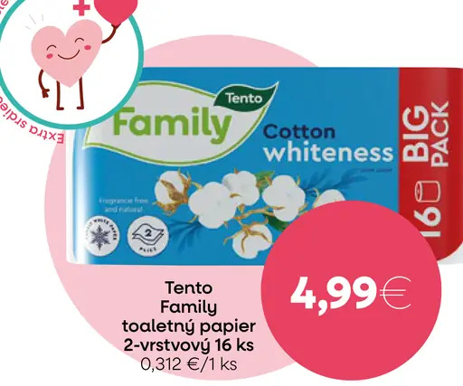 Tento toaletný papier 2-vrstvový
