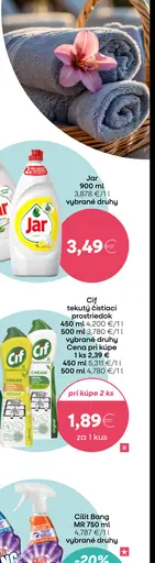 Cif tekutý čistiaci prostriedok vybrané druhy