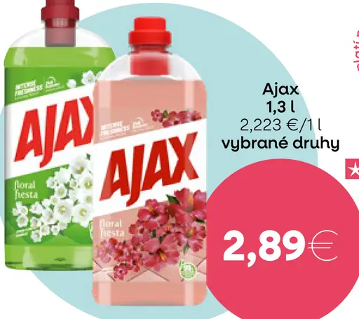 Ajax tekutý čistiaci prostriedok vybrané druhy