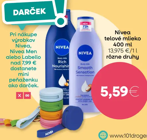 Nivea telové mlieko