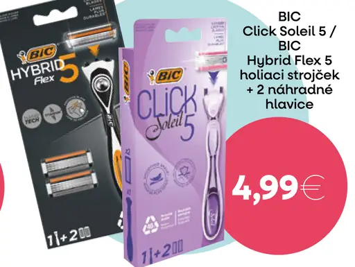 BIC Click Solei 5 / BIC Hybrid Flex holiaci strojček + náhradné hlavice