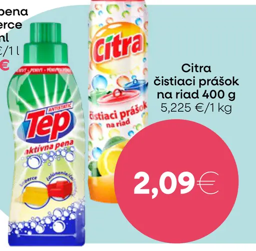 Citra čistiaci prášok na riad