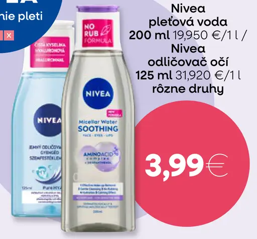 Nivea pleťová voda odličovacie obrúsky