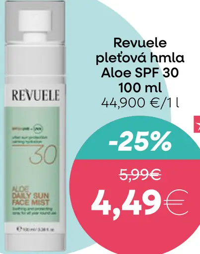 Revuele pleťová hmla Aloe SPF 30