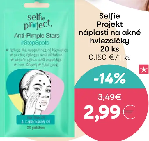 Selfie Projekt náplasti na akné hviezdičky