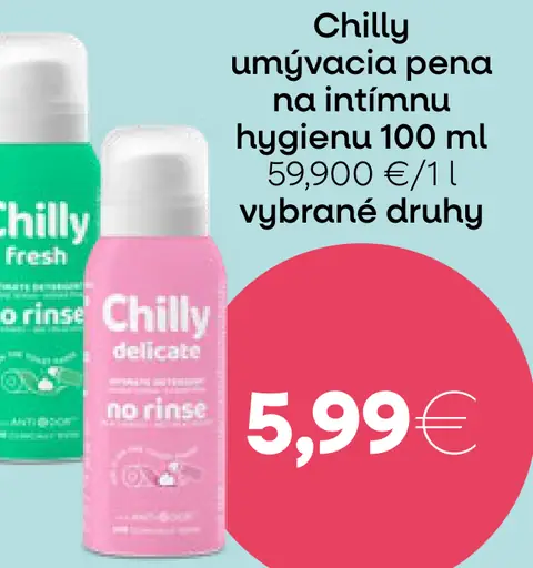 Chilly umývacia pena pre intímnu hygienu