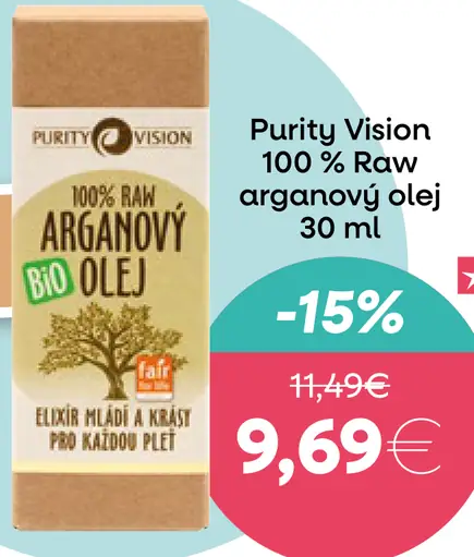 Purity Vision 100 % Raw arganový olej