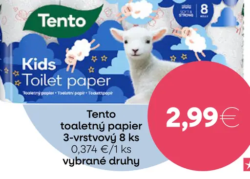 Tento Kids Toilet Paper 3-vrstvový
