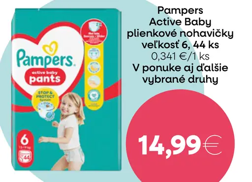 Pampers Active Baby plienkové nohavičky