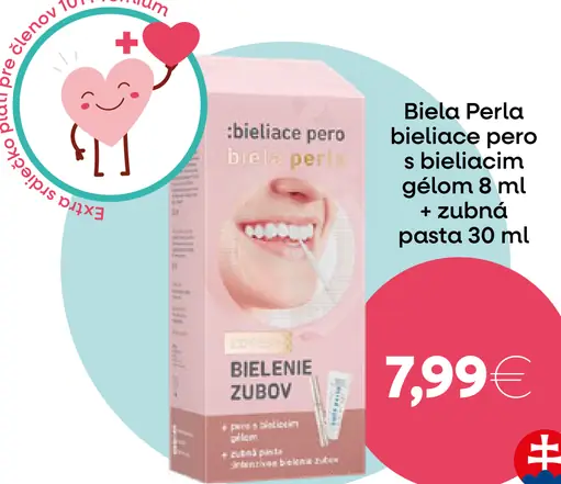 Biela Perla bieliace pero s bieliacim gélom a zubná pasta