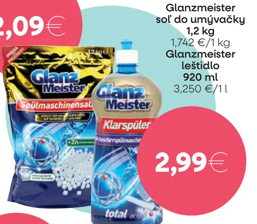 Glanzmeister soľ do umývačky