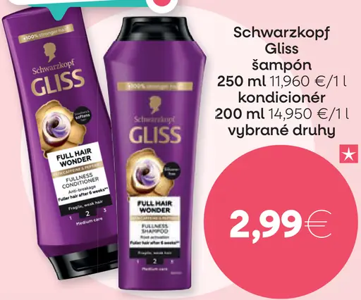 Schwarzkopf Gliss šampón / kondicionér