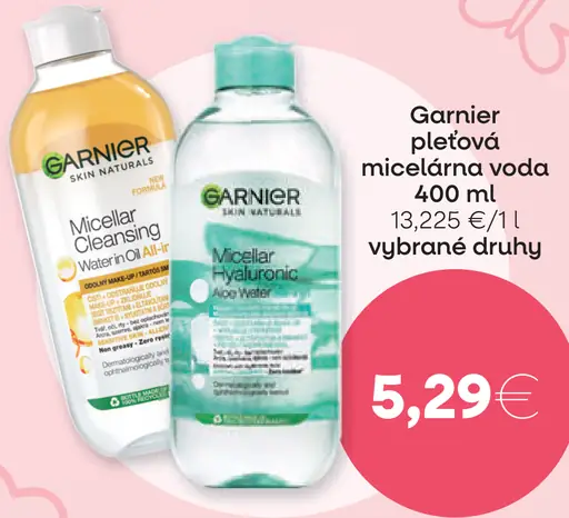 Garnier pleťová micelárna voda