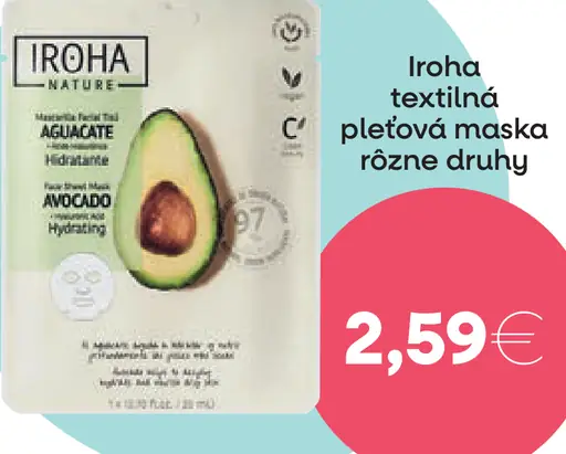 Iroha textilná pleťová maska