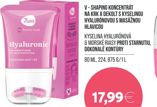 7Days Hyaluronic V-shaping koncentrát na krk a dekolt s kyselinou hyalurónovou