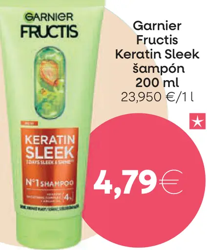 Garnier Fructis Keratin Sleek šampón/kondicionér