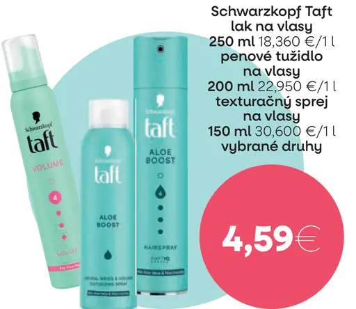 Schwarzkopf Taft Lak na vlasy / Penu tužiaci na vlasy / Sprej na vlasy