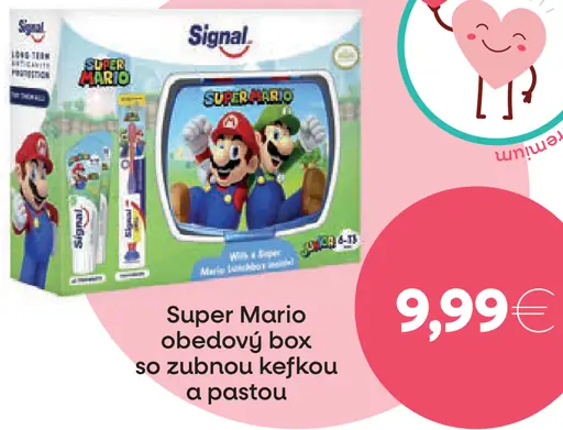 Super Mario obedový box so zubnou kefkou a pastou