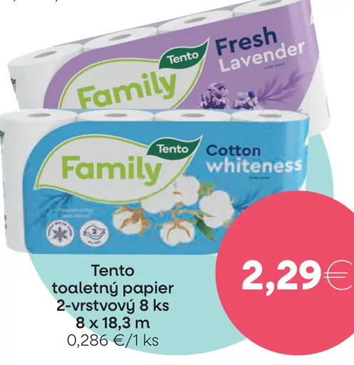 Tento toaletný papier 2-vrstvový