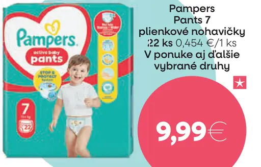 Pampers Pants 7 plienkové nohavičky