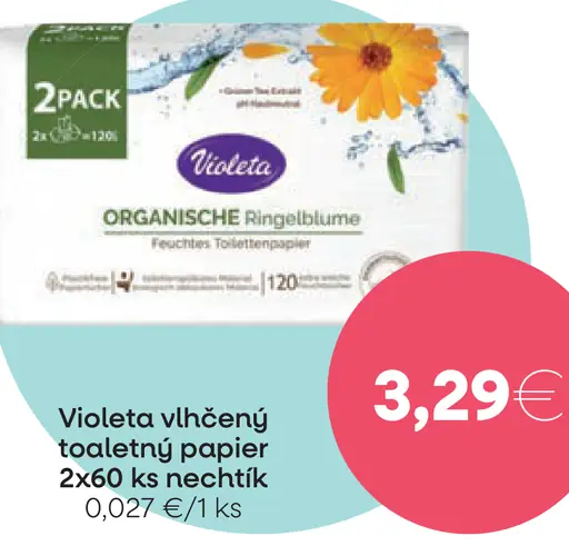Violeta Hemo-care vlhčený toaletný papier