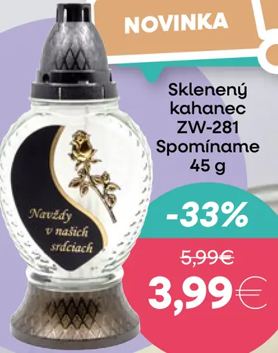 Sklenený kahance ZW-281 Spomíname