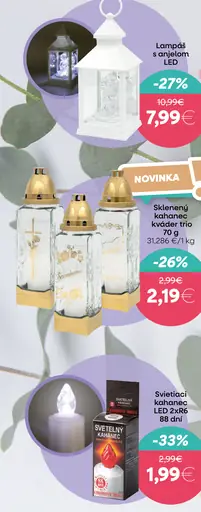 Sklenený kahance kvader troj