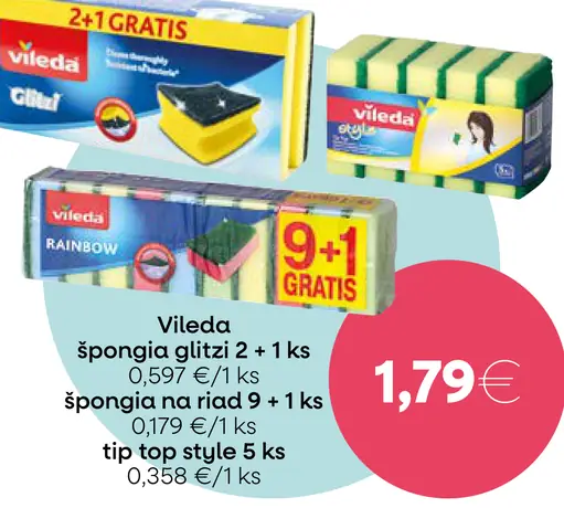 Vileda špongia gilda" a špongia na riad
