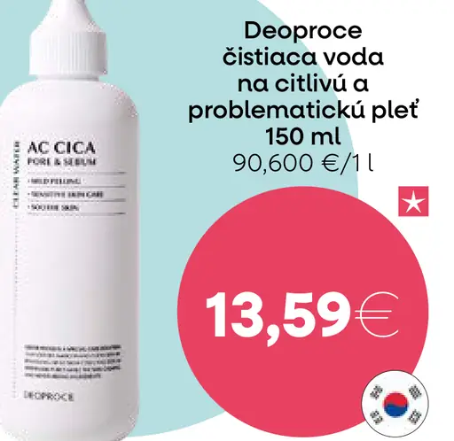 Deoproce čistiaca voda na citlivú a problematickú pleť