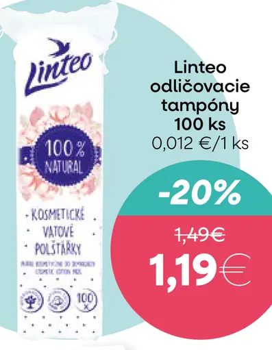 Linteo odličovacie tampóny
