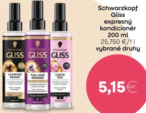 Schwarzkopf Gliss expresný kondicionér