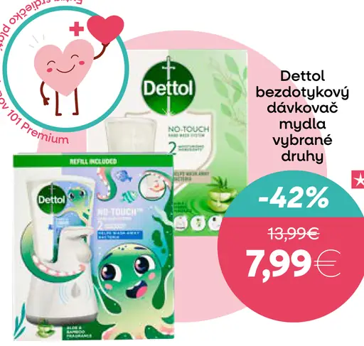 Dettol Bezdotykový dávkovač mydla a tekuté mydlo dobrodruh