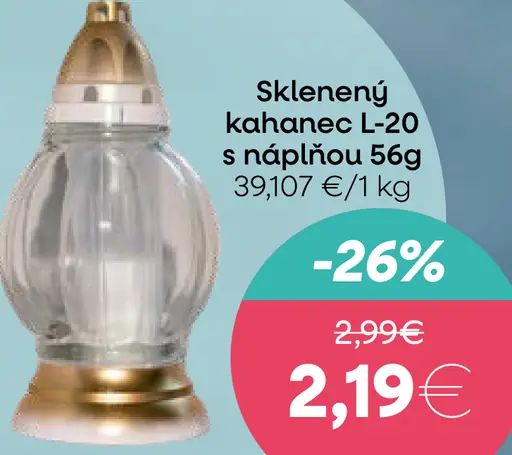 Sklenený kahanec L-20 s náplňou