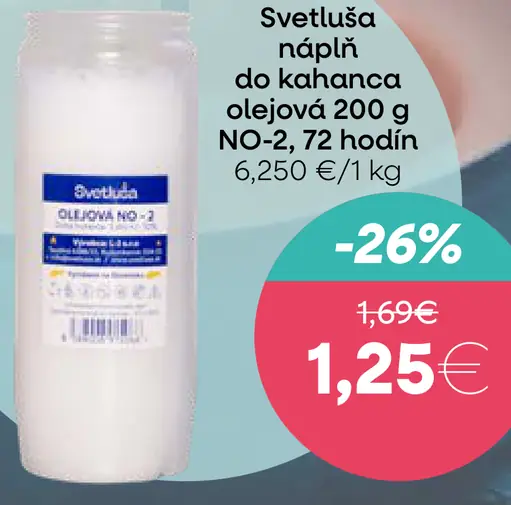 Svetluša náplň do kahanca olejová