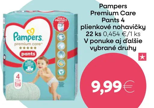 Pampers Premium Care Pants 4 plienkové nohavičky