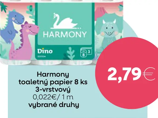 Harmony toaletný papier 8 ks 3-vrstvový