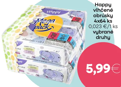 Happy vlhčené obrúsky