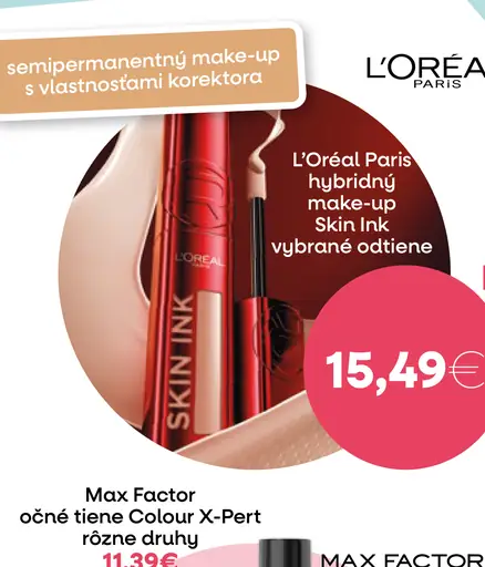 L'Oréal Paris rúž a make-up Skin Ink