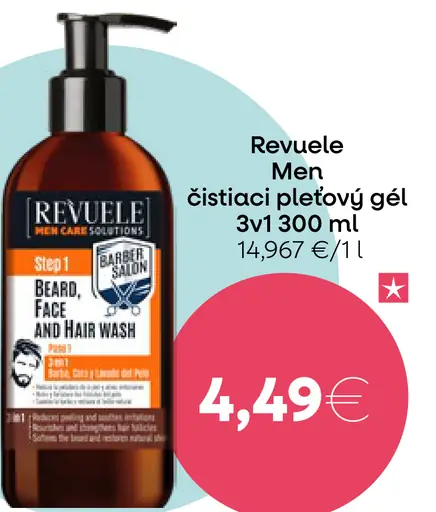 Revuele Men čistiaci pleťový gél