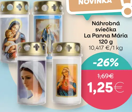 Náhrobná sviečka La Panna Mária