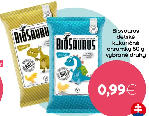Biosaurus detské kukuričné chrumky