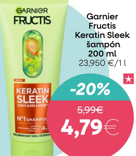 Garnier Fructis Keratin Sleek šampón