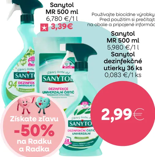 Sanytol MR dezinfekčný prostriedok