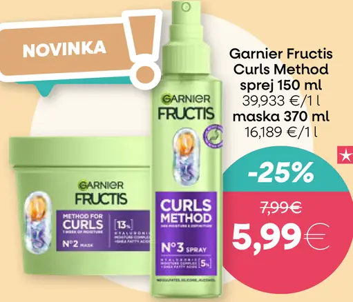 Garnier Fructis Curls Method sprej, maska