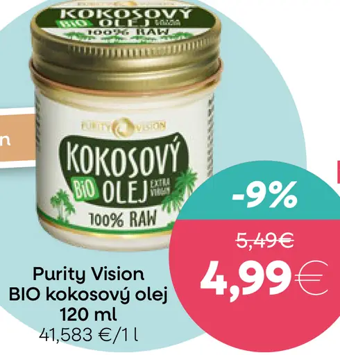 Purity Vision BIO kokosový olej