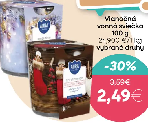 Vianočná vonná sviečka