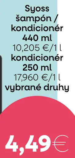 Syoss šampón / kondicionér