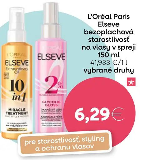 L'Oréal Paris Elseve bezoplachová starostlivosť na vlasy v spreji