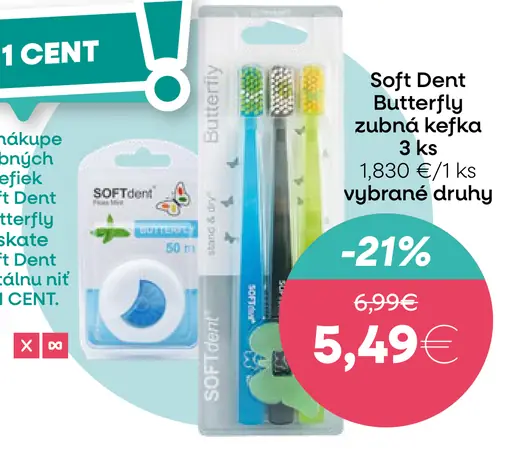 Soft Dent Butterly zubná kefka